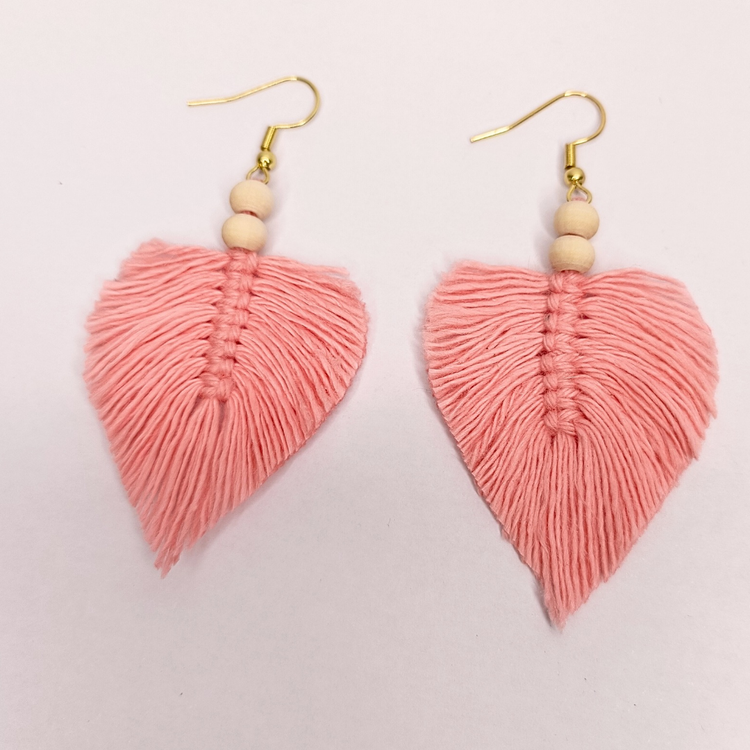 Boucles feuilles corail