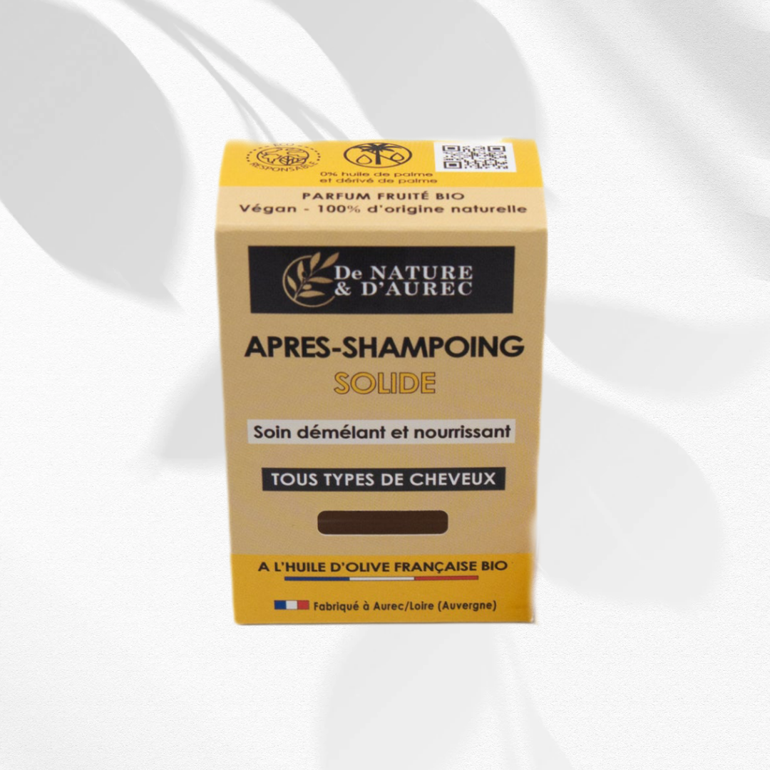 Après shampoing solide tous types de cheveux, de nature et d'aurec