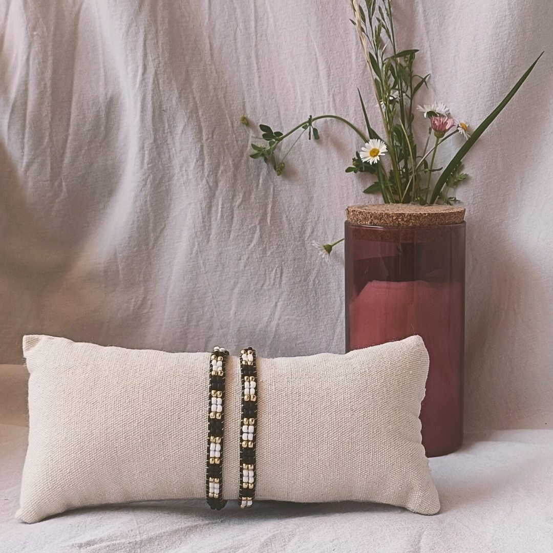 Black and gold wrap bracelet