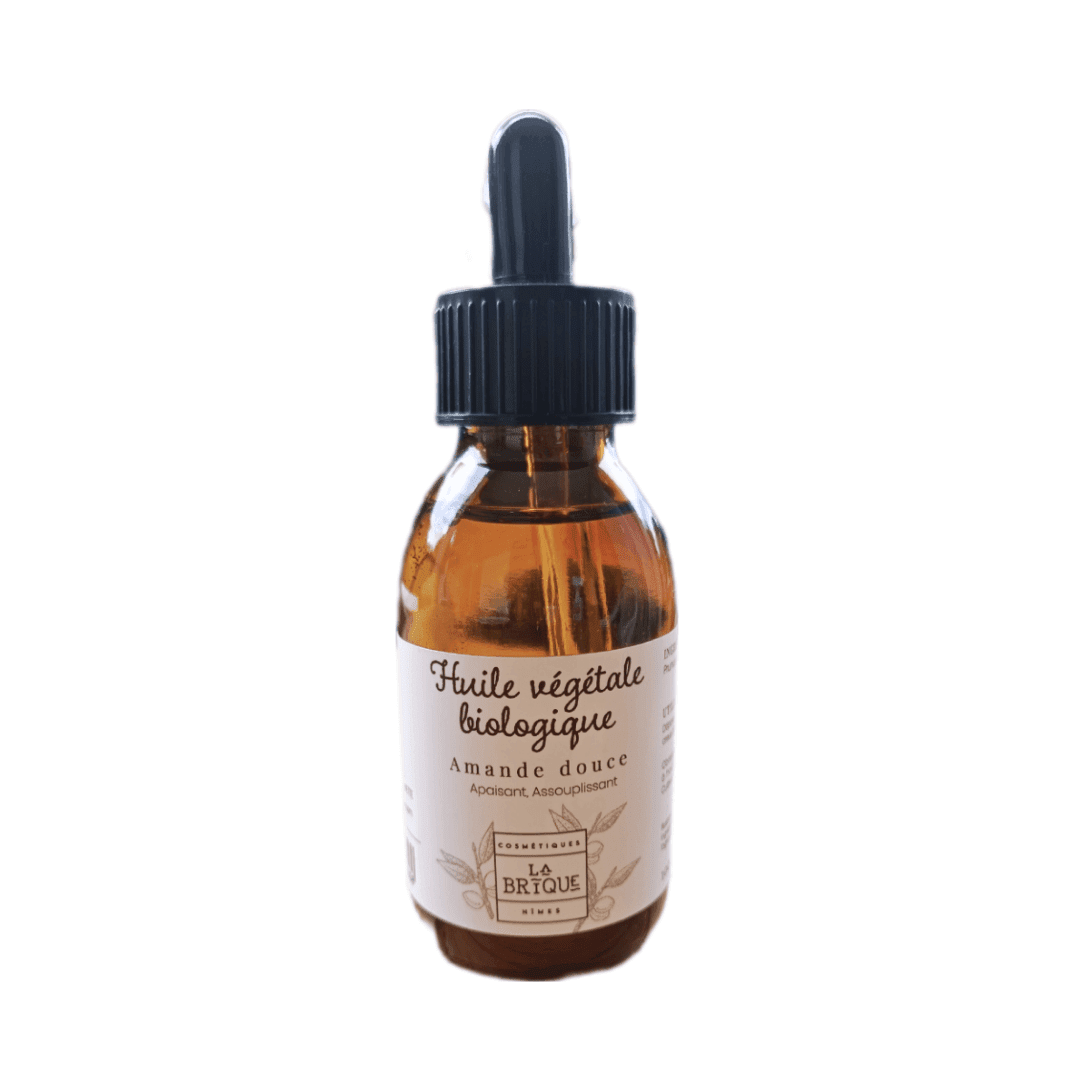Cosmétiques naturels, bio. Huile végétale d'amande douce. Soin visage, corps et cheveux. Douce et hydratante.