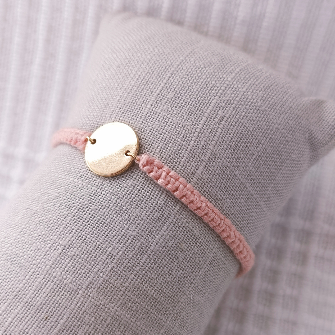 Bracelet cercle rose