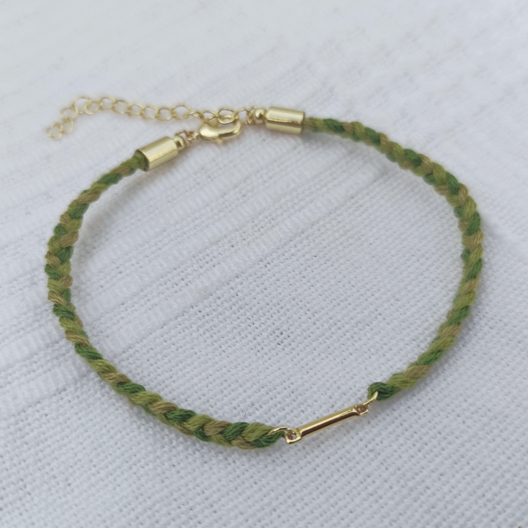 Bracelet camaïeu tresse - Vert