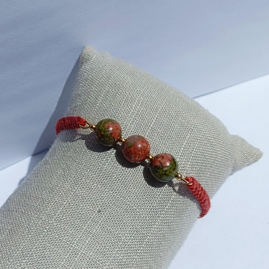 Bracelet UNAKITE rouge