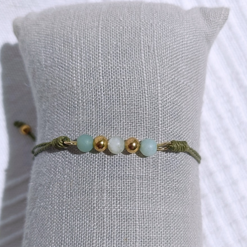 Bracelet Amazonite kaki