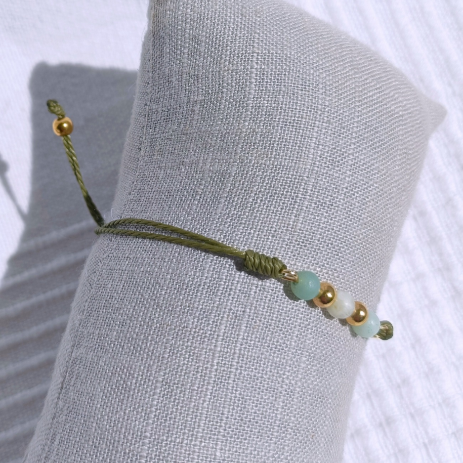 Bracelet Amazonite kaki