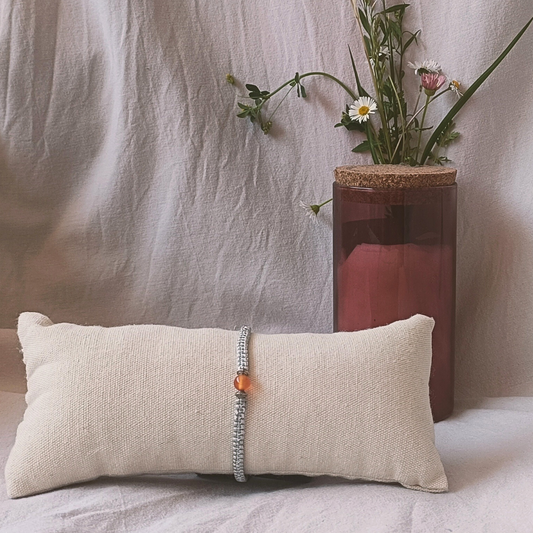 Bracelet macramé Cornaline