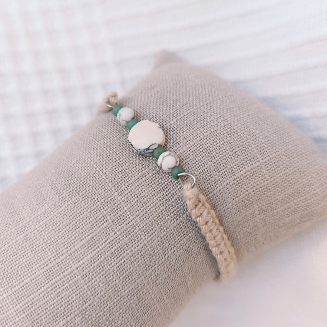 Bracelet Howlite plate
